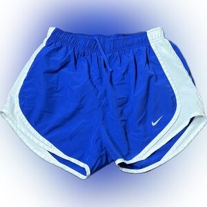 Nike Women's Blue and White Athletic Shorts